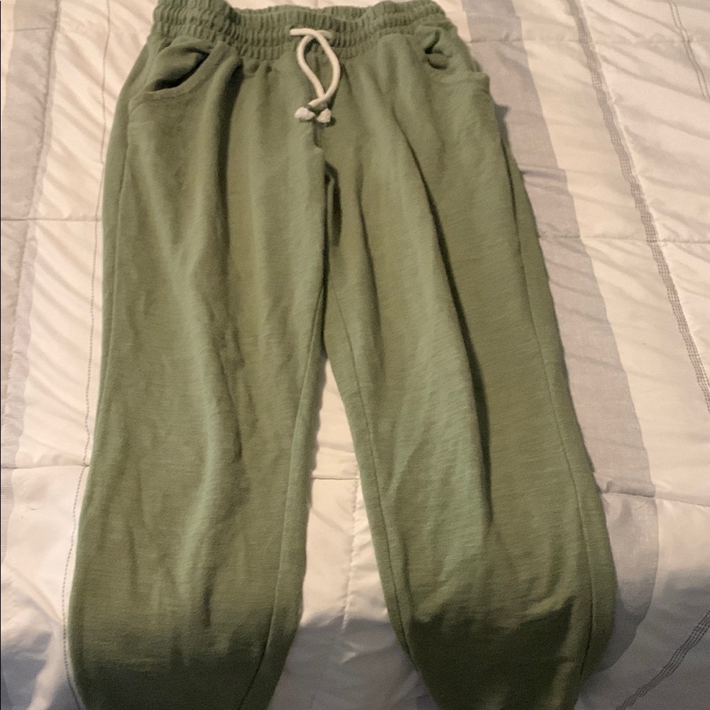 Cat & Jack Green Sweatpants Relaxed Fit Elastic Waist